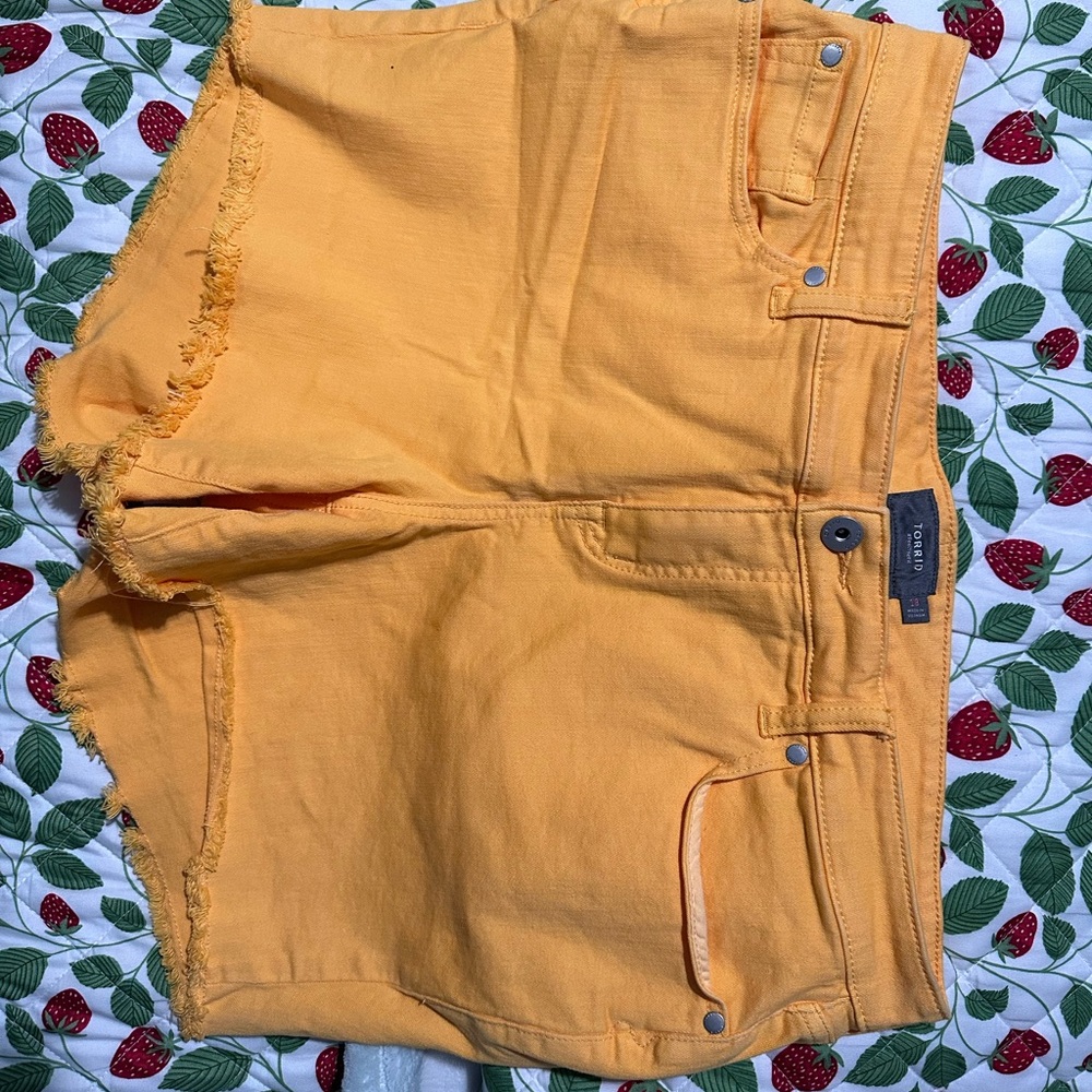 Torrid Yellow Jean Shorts Casual Style